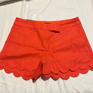 Orange Scalloped Edge Shorts